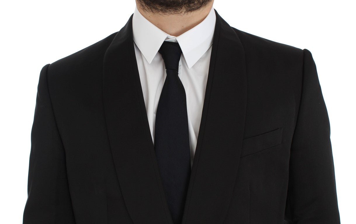 Dolce & Gabbana Exclusive Black Silk One Button Blazer