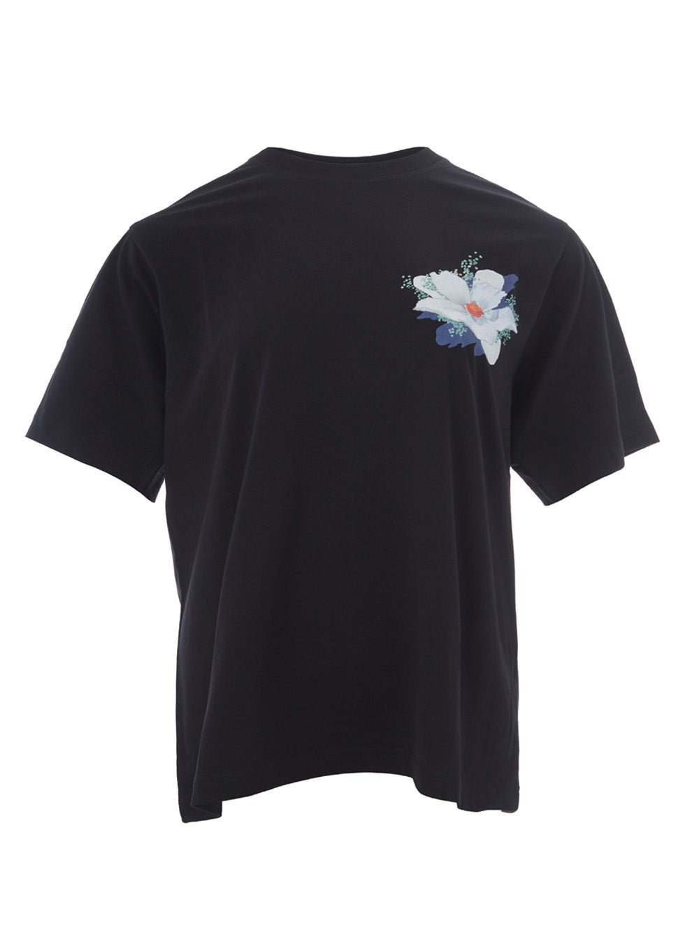 Kenzo Black Printed Cotton T-Shirt With Flower
