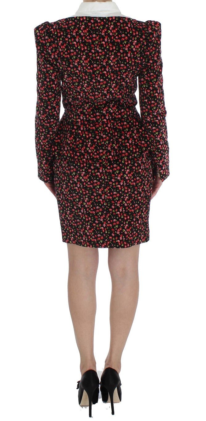 BENCIVENGA Elegant Floral Two-Piece Skirt Suit Set