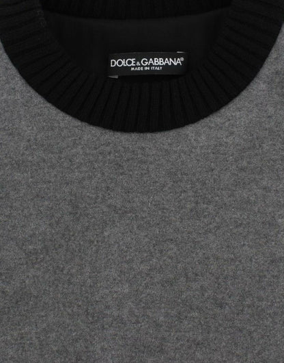 Dolce & Gabbana Elegant Gray Cashmere Blend Lace Sweater