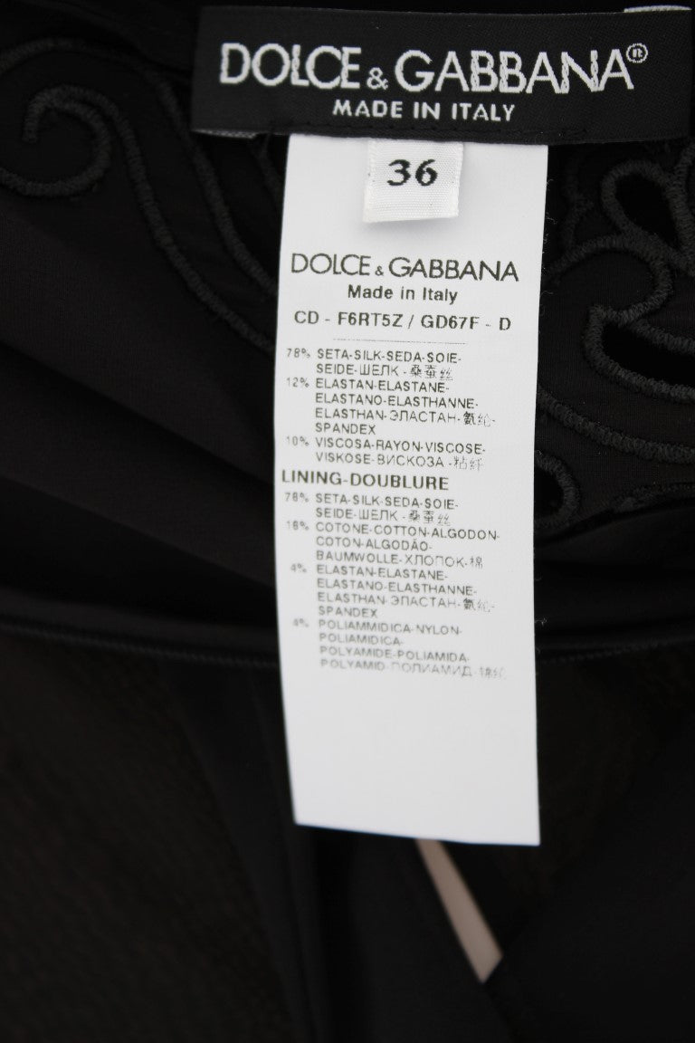 Dolce & Gabbana Black Silk Stretch Sheath Dress