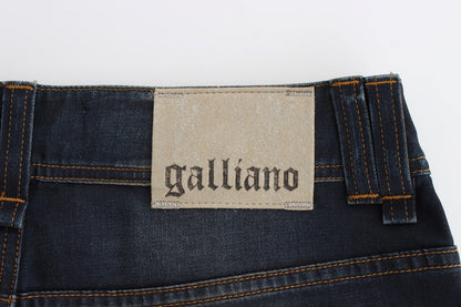 John Galliano Blue Wash Cotton Blend Boyfriend Fit Jeans