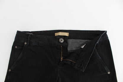 Ermanno Scervino Sleek Black Slim Leg Designer Jeans
