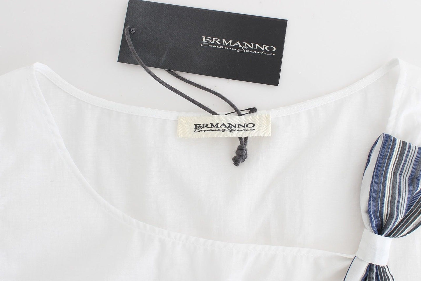 Ermanno Scervino Elegant Cotton-Blend Bow Top