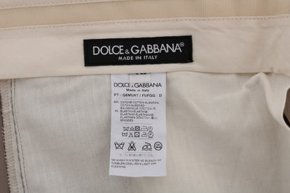 Dolce & Gabbana Beige Cotton Stretch Chinos Pants