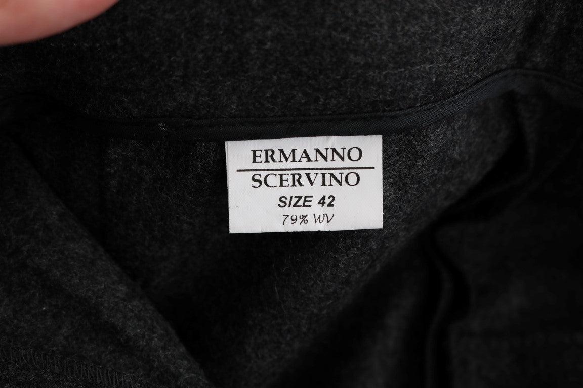 Ermanno Scervino Gray Virgin Wool Skinny Casual Pants