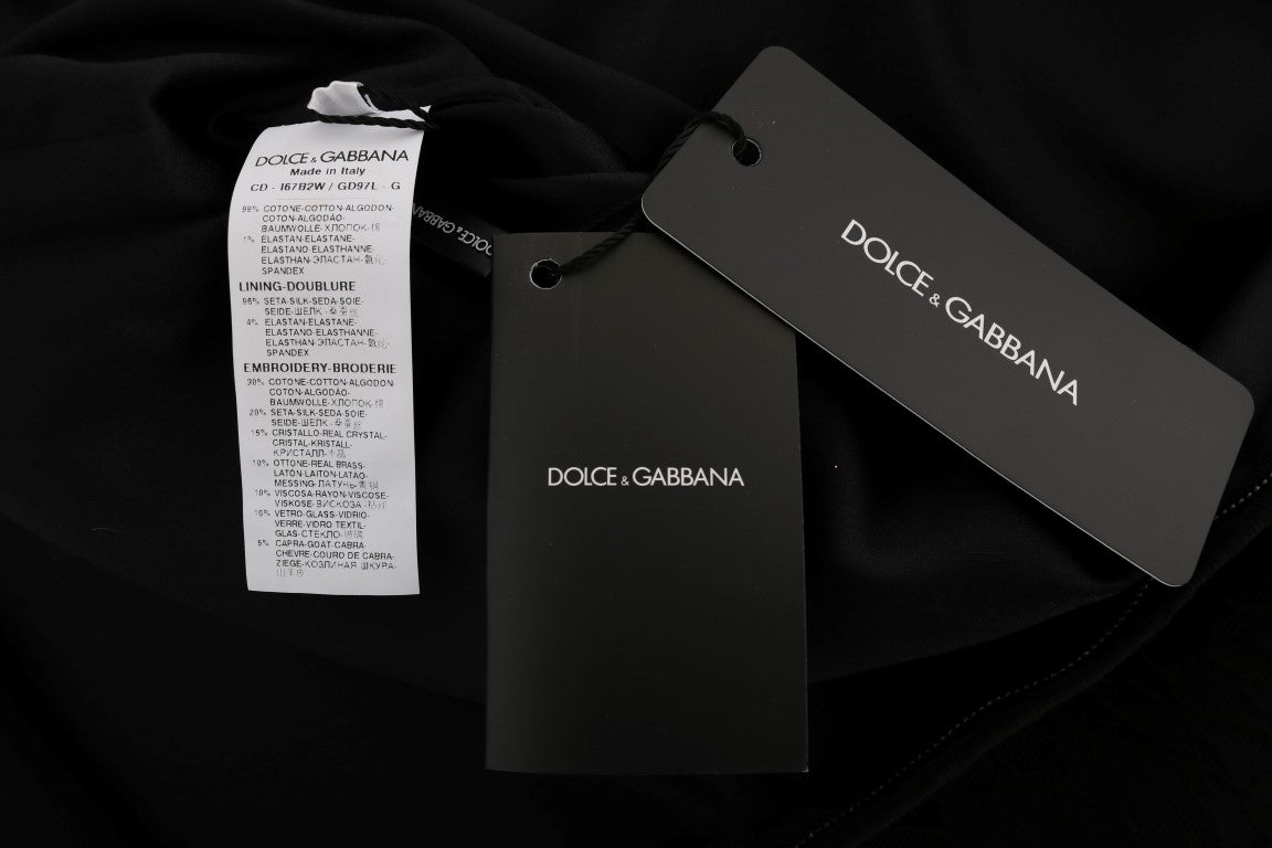 Dolce & Gabbana Black San Valentino Crystal Shift Dress