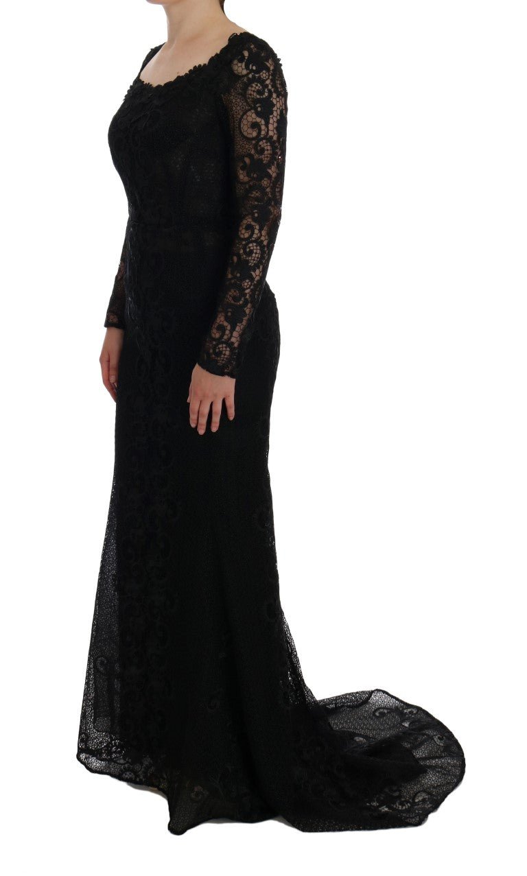 Dolce & Gabbana Elegant Full Length Black Sheath Maxi Dress