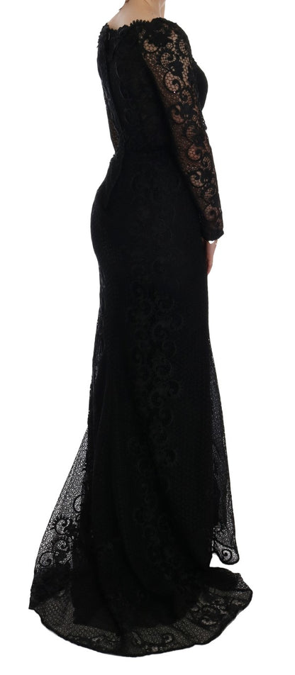 Dolce & Gabbana Black Floral Sheath Dress