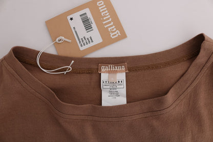 John Galliano Brown Cotton Studded Sweater