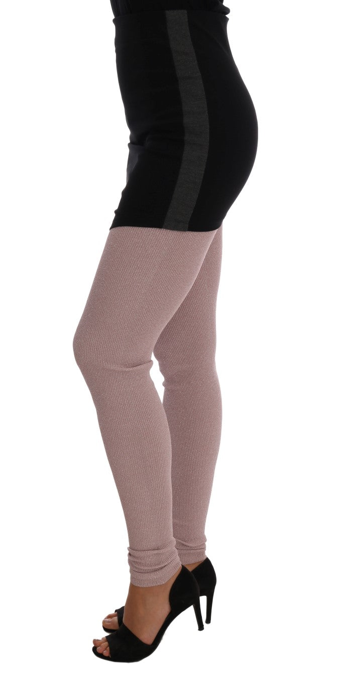 Dolce & Gabbana Pink Stretch Waist Tights Stockings
