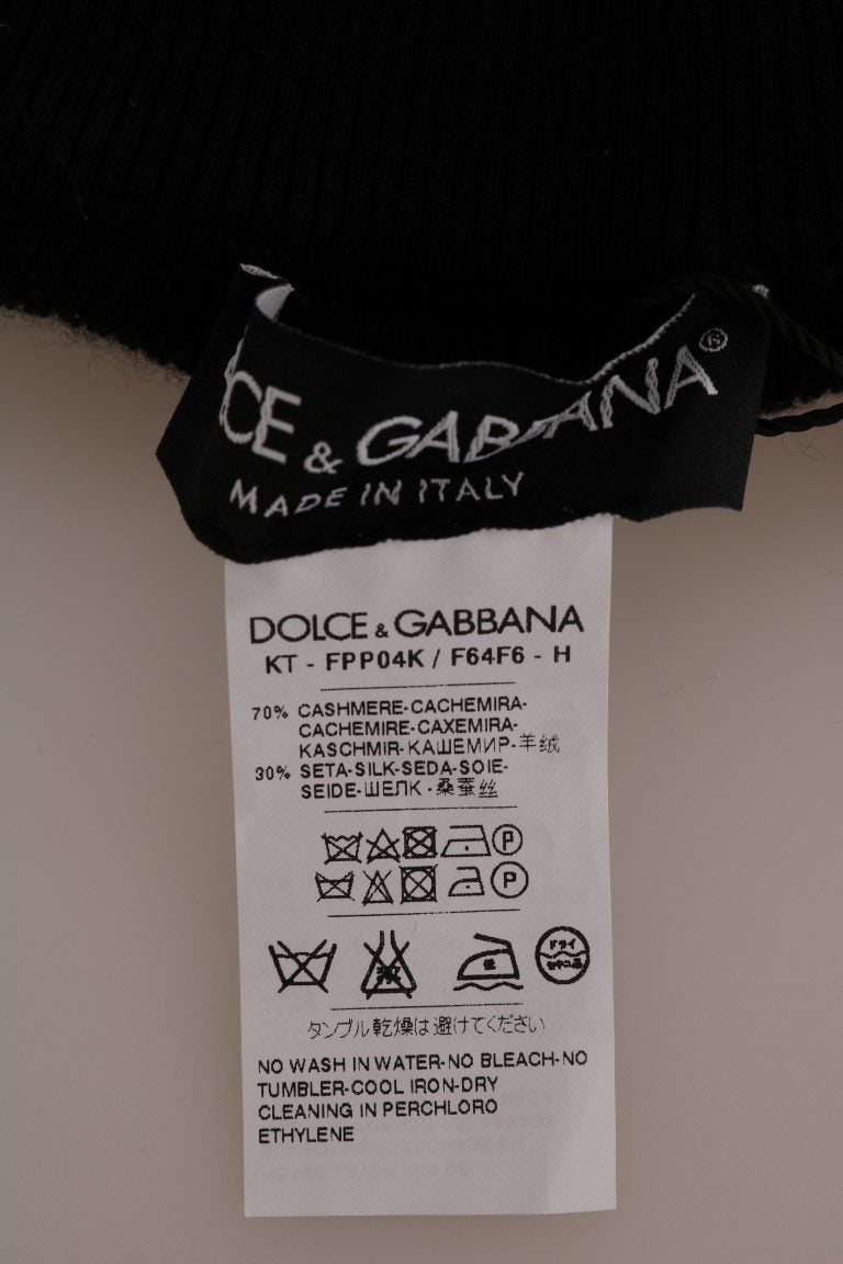 Dolce & Gabbana Black Cashmere Silk Stretch Tights Stockings