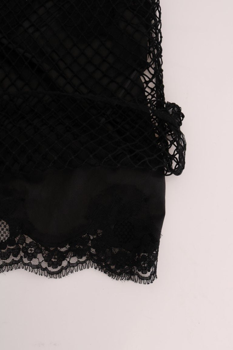 Dolce & Gabbana Elegant Black Lace Sleeveless Cami Blouse