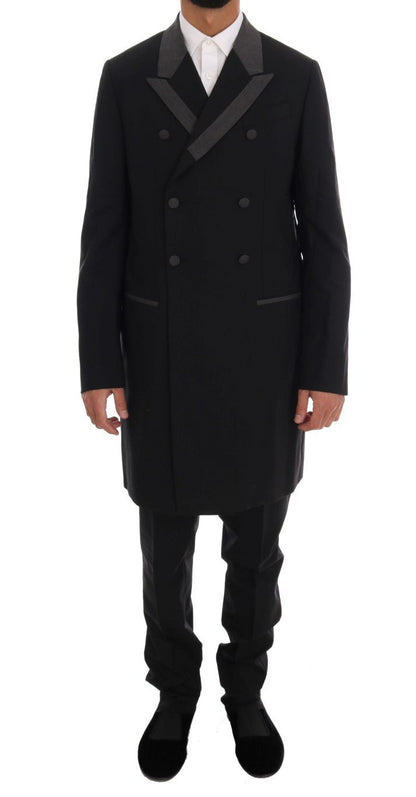 Dolce & Gabbana Elegant Black Double Breasted Wool Suit