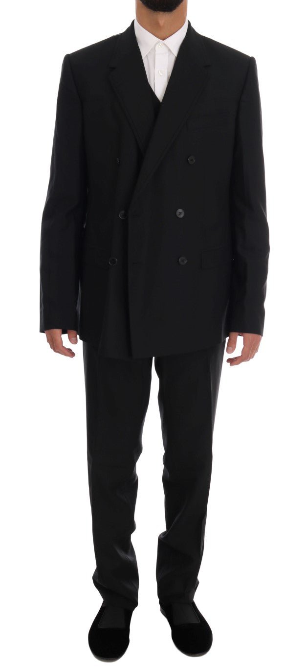 Dolce & Gabbana Elegant Black Wool Three-Piece Suit