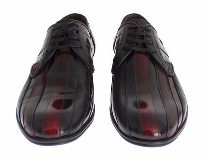 Dolce & Gabbana Black Bordeaux Leather Dress Formal Shoes