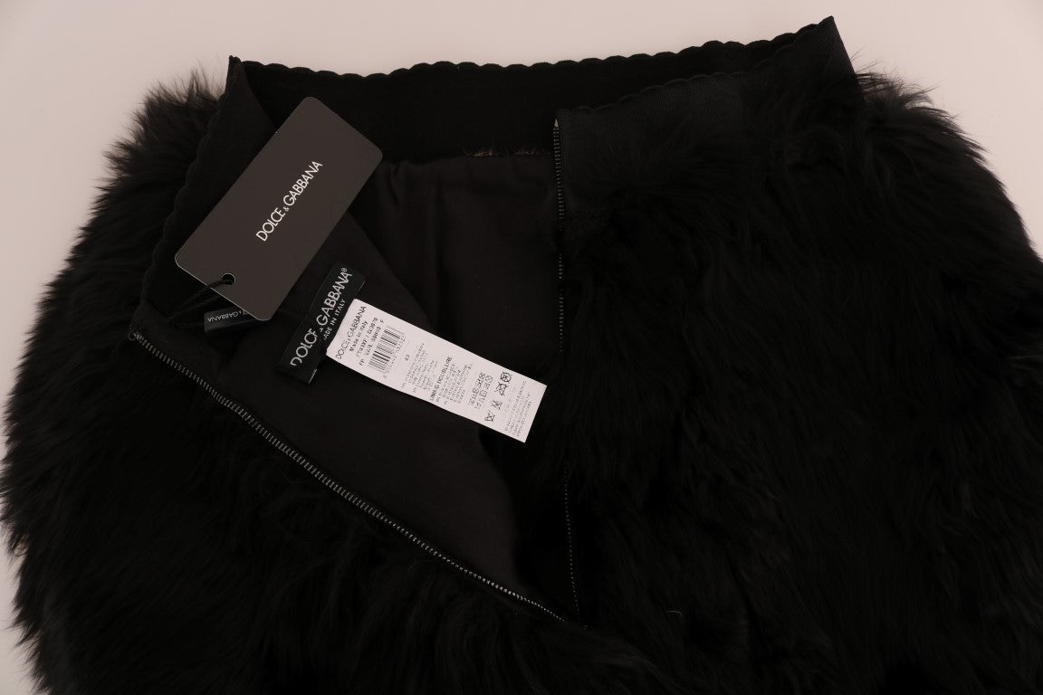 Dolce & Gabbana Black Mink Nutria Fur Mini Hot Pants