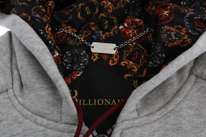 Billionaire Italian Couture Gray Cotton Hooded Sweatsuit