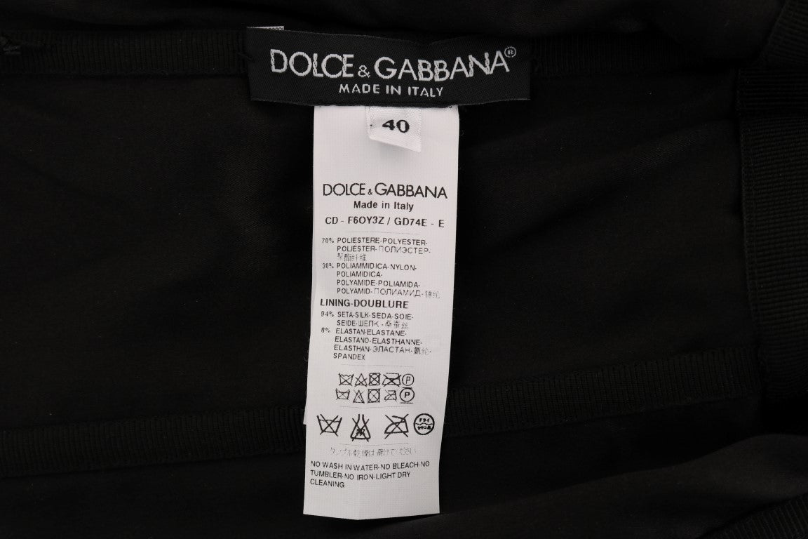 Dolce & Gabbana Black Red Polka Sequined Shift Dress