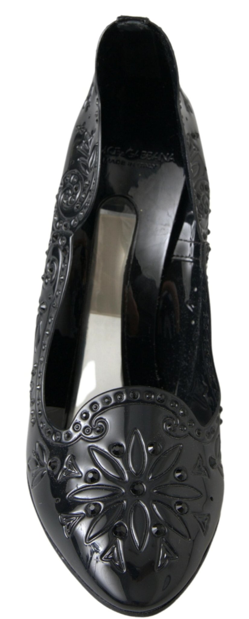 Dolce & Gabbana Elegant Black Crystal Cinderella Pumps
