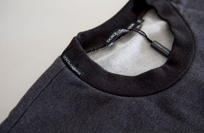 Dolce & Gabbana Elegant Dark Gray Crew Neck Sweater