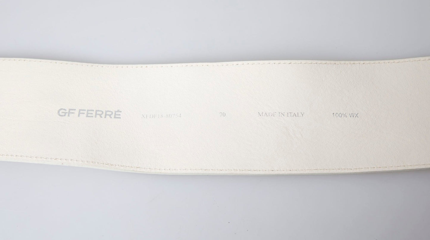 GF Ferre Chic Off White Snap Button Fashion Belt