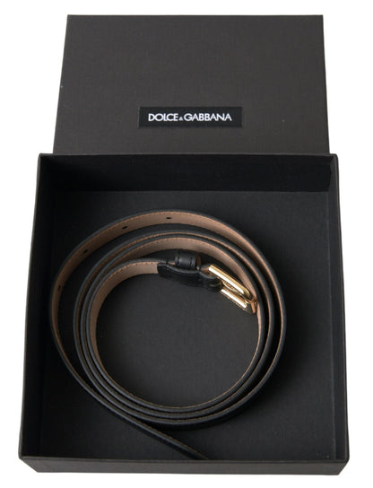 Dolce & Gabbana Elegant Italian Leather Belt with Metal Buckle