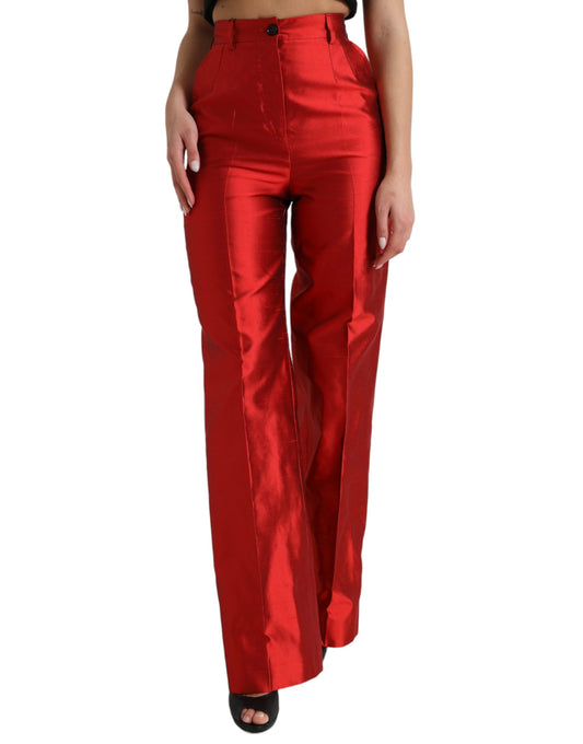 Dolce & Gabbana Elegant High Waist Wide Leg Silk Pants