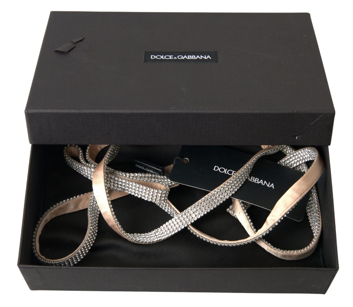 Dolce & Gabbana Elegant Crystal Skinny Silk Bow Belt