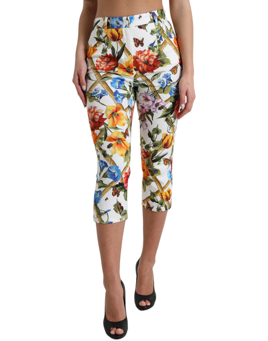 Dolce & Gabbana Floral High Waist Cropped Fashion Pants