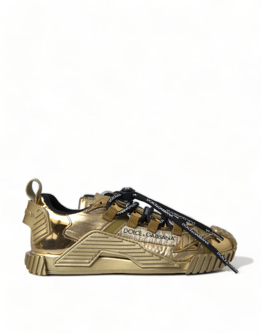 Dolce & Gabbana Gleaming Gold-Toned Luxury Sneakers