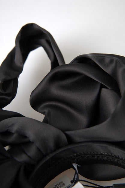 Dolce & Gabbana Elegant Silk Black Bow Diadem Headpiece