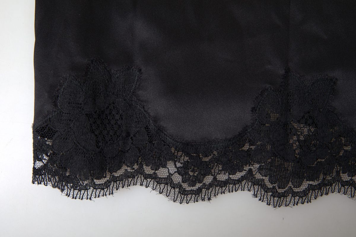 Dolce & Gabbana Sultry Black Silk Camisole Top