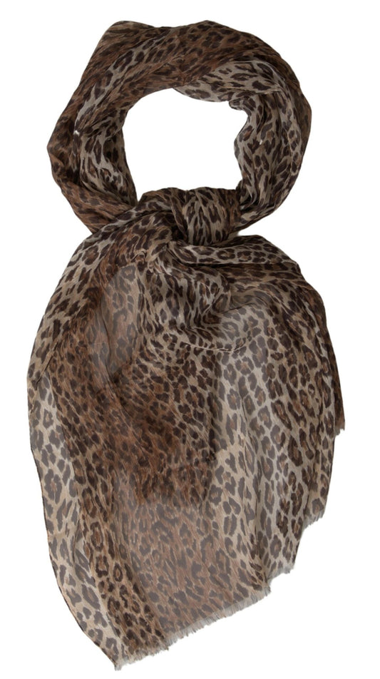 Dolce & Gabbana Elegant Silk Neck Wrap Scarf in Luxurious Brown