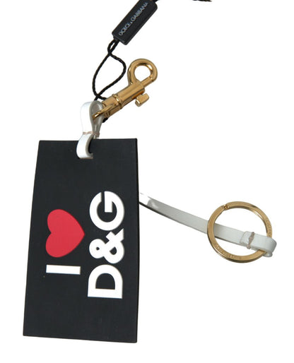Dolce & Gabbana Chic Black and Gold Designer Keychain