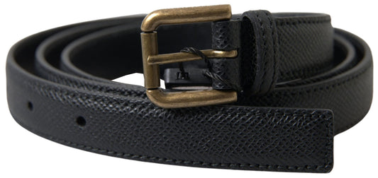 Dolce & Gabbana Elegant Black Italian Leather Belt