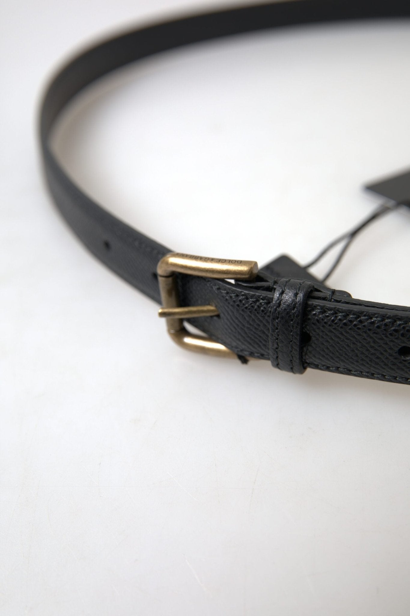 Dolce & Gabbana Elegant Black Italian Leather Belt