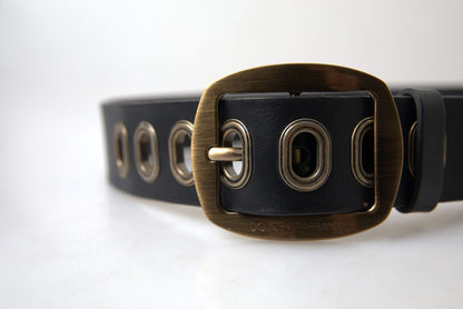 Dolce & Gabbana Sleek Italian Leather Belt with Metal Buckle