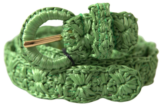 Dolce & Gabbana Elegant Green Viscose Belt with Metal Buckle