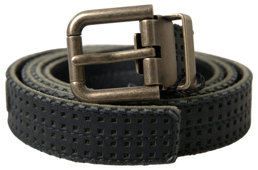 Dolce & Gabbana Elegant Black Leather-Cotton Blend Belt