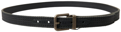 Dolce & Gabbana Elegant Black Leather-Cotton Blend Belt