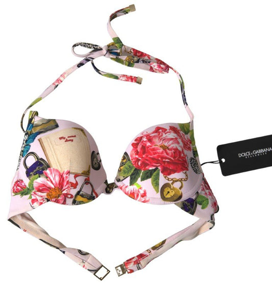 Dolce & Gabbana Chic Floral Bikini Top Elegance