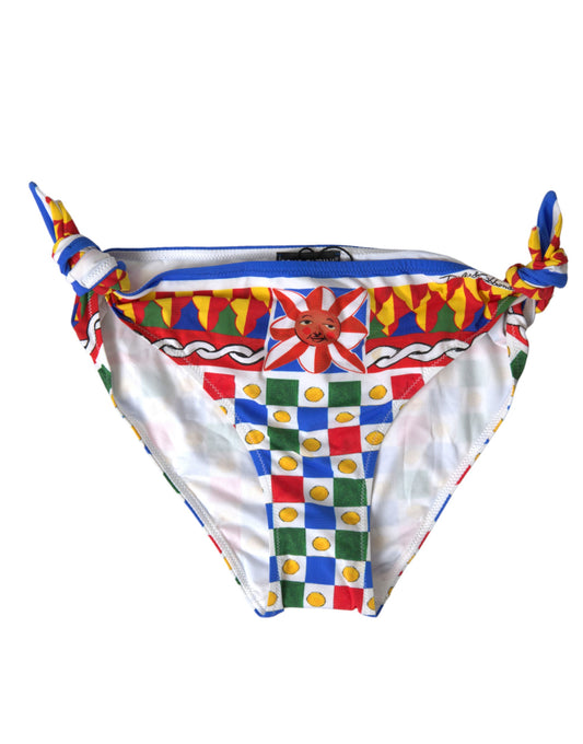 Dolce & Gabbana Multicolor Carretto Print Bikini Bottom