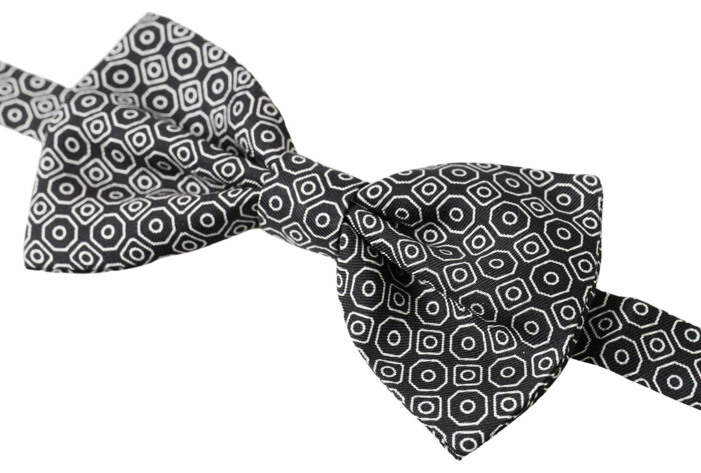 Dolce & Gabbana Elegant Black and White Silk Bow Tie