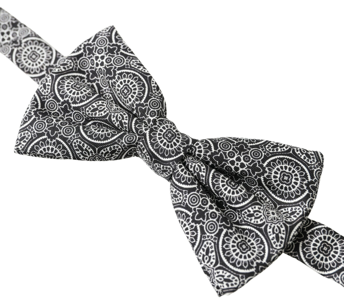 Dolce & Gabbana Elegant Black & White Silk Bow Tie