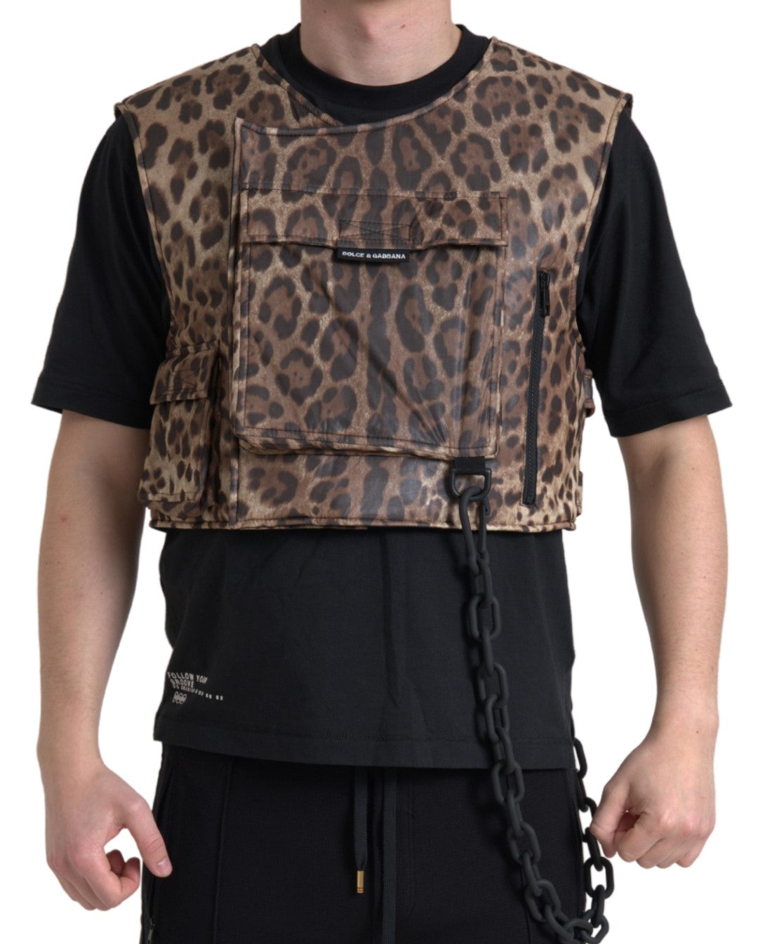Dolce & Gabbana Silk Leopard Vest Exclusive Sportswear