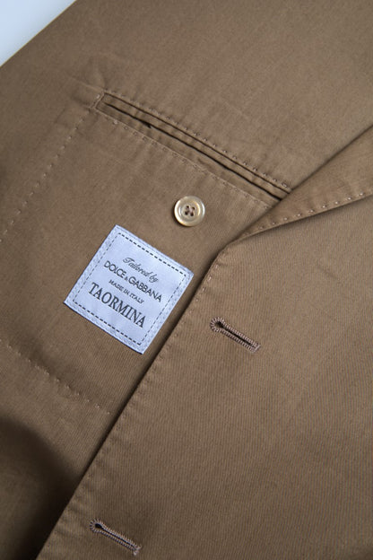 Dolce & Gabbana Elegant Brown Silk Blend Taormina Suit
