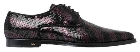 Dolce & Gabbana Elegant Sequin Embellished Derby Shoes