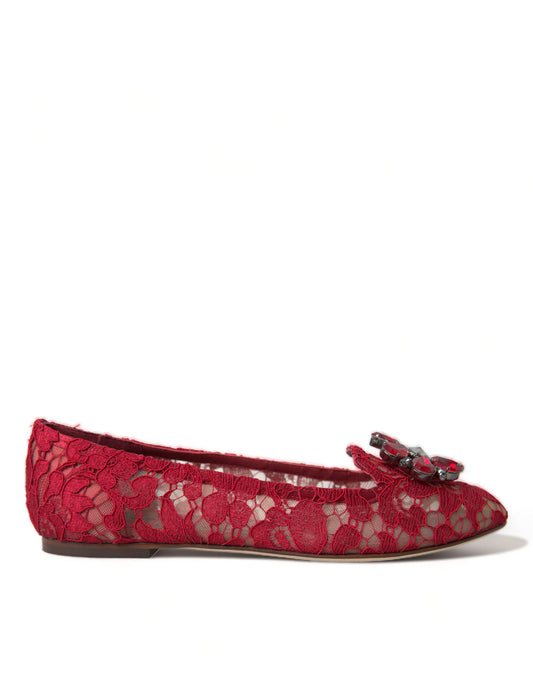 Dolce & Gabbana Elegant Floral Lace Vally Flats