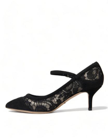 Dolce & Gabbana Elegant Black Taormina Lace Heels